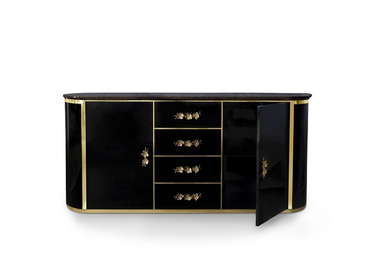 Luxury Gold and Black Buffets and Cabinets for Modern Interiors