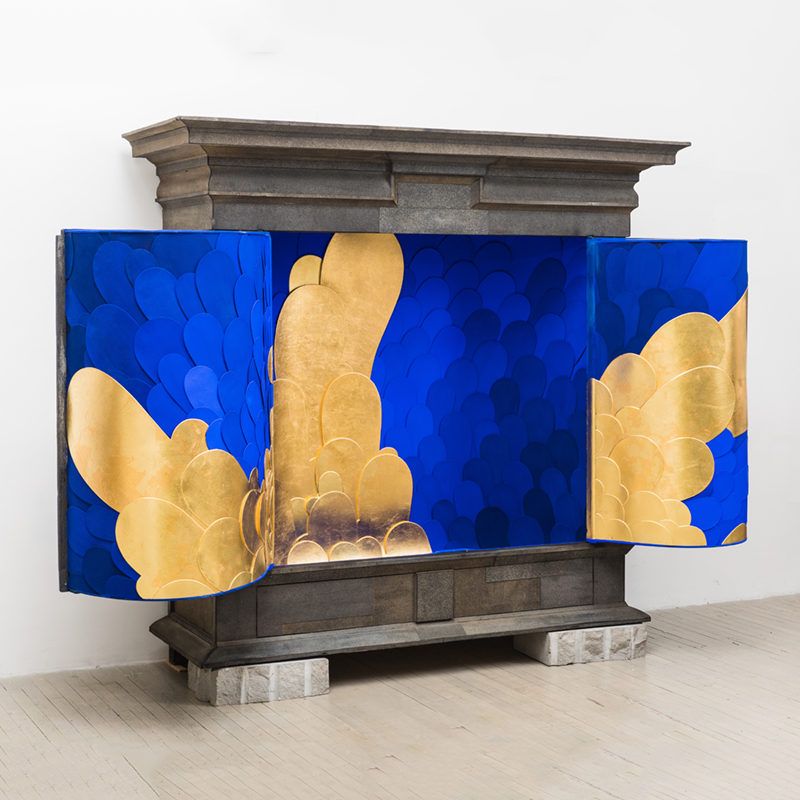 Todd Merrill Studio's 'Blue Tie Roofing' Modern Cabinet